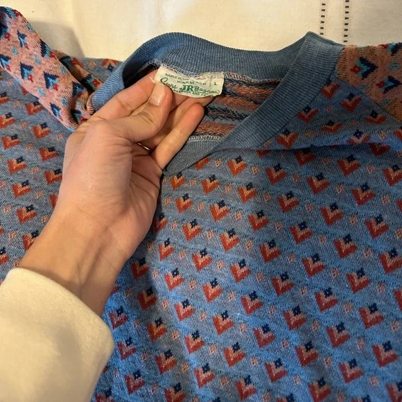 Vintage color block patterned long sleeve tee - Picture 3 of 4